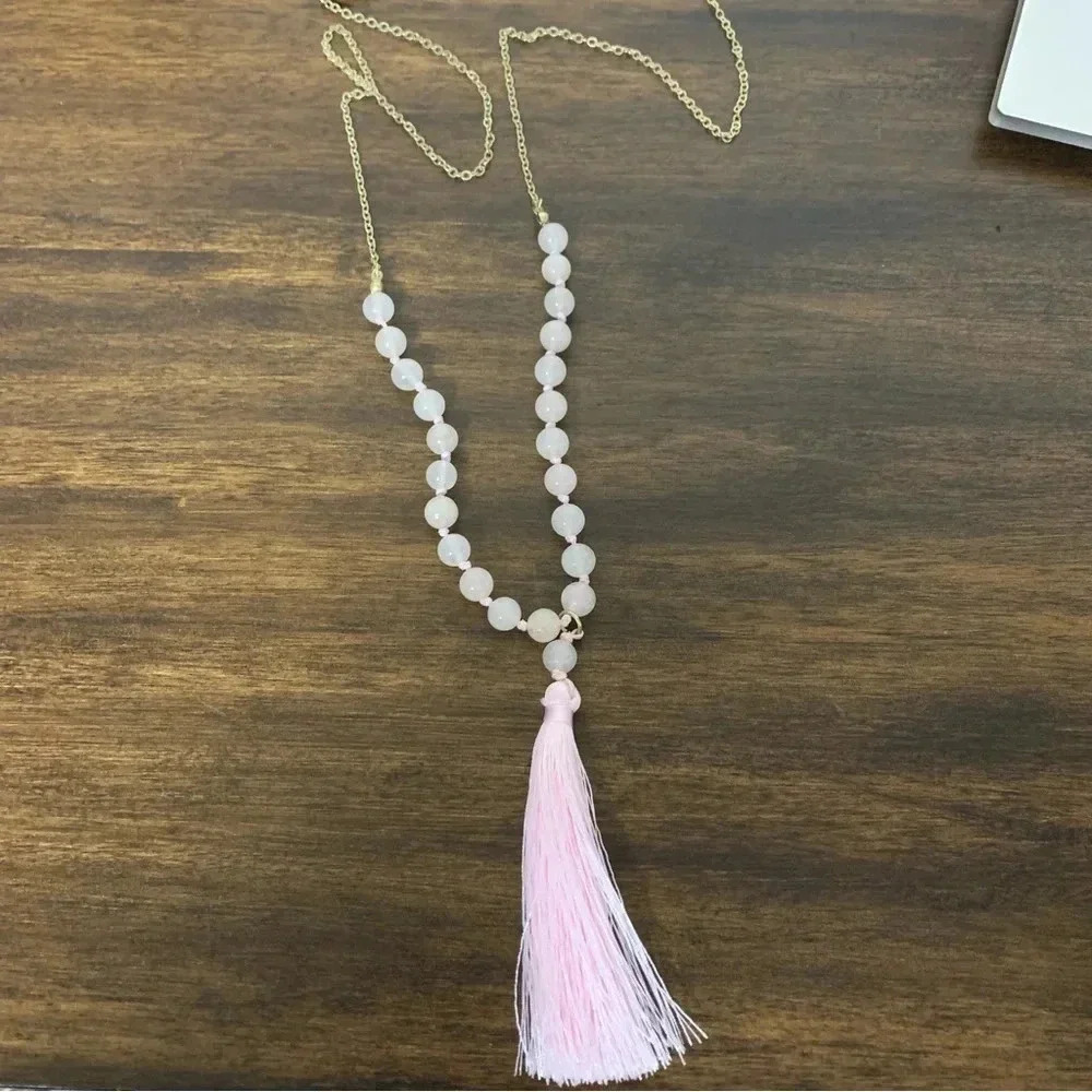 Melrose And Market Pink Tassel Long Necklace 10$
